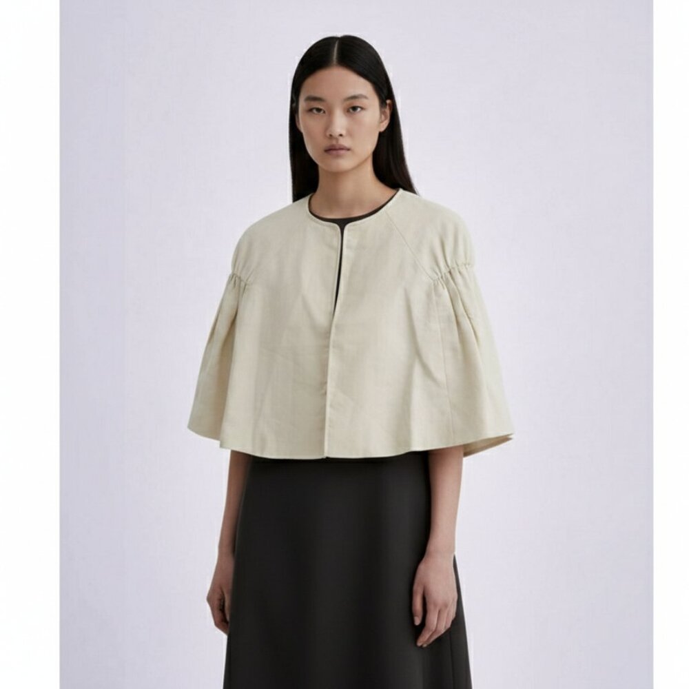 The Loom 100% Linen Cape Blouse Jacket Women's Size XS NWT